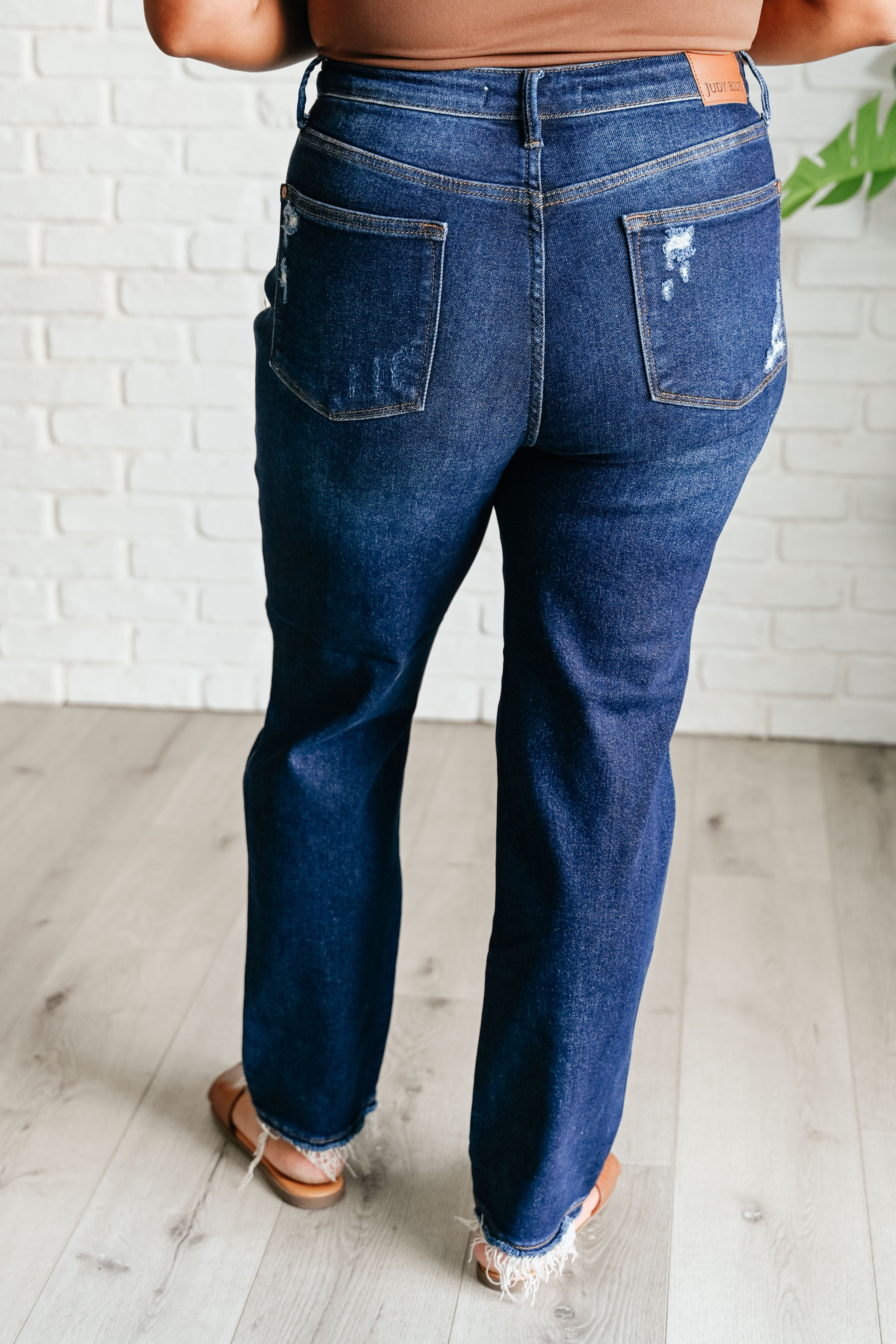 With Gratitude High Rise Rigid Magic Distressed Straight Jeans